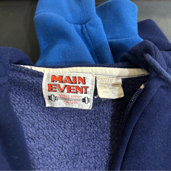 Vintage 80's Full Zip Hoodie - Men's Track Jacket - Main Event Athletic Club - Picture 11 of 11